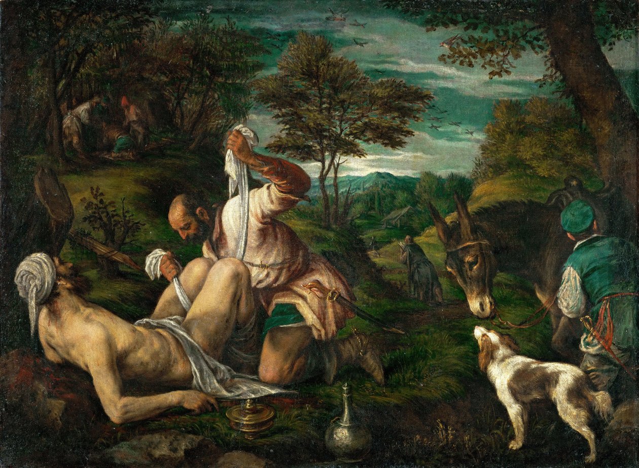 La parabola del buon samaritano da Francesco Bassano