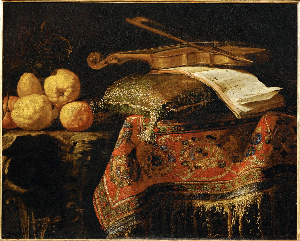 Nature Morte: cedrats et violon - Still-life: limoni e violino ... da Francesco (b.1640) Fieravino