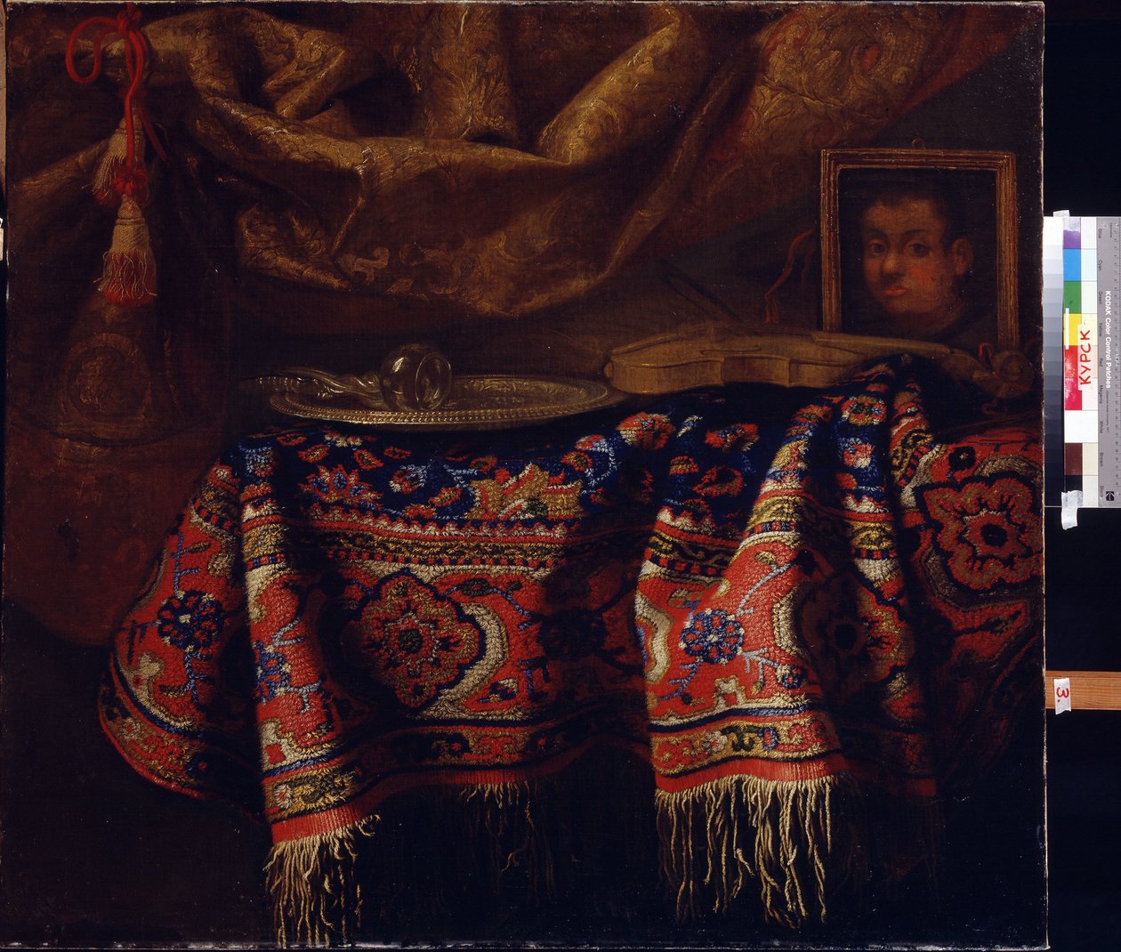 Natura morta con autoritratto da Francesco (b.1640) Fieravino