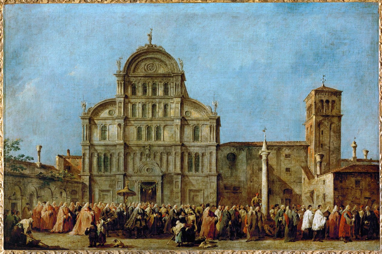 La processione del Doge di Venezia alla chiesa di San Zaccaria il giorno di Pasqua ... da Francesco (circle of) Guardi