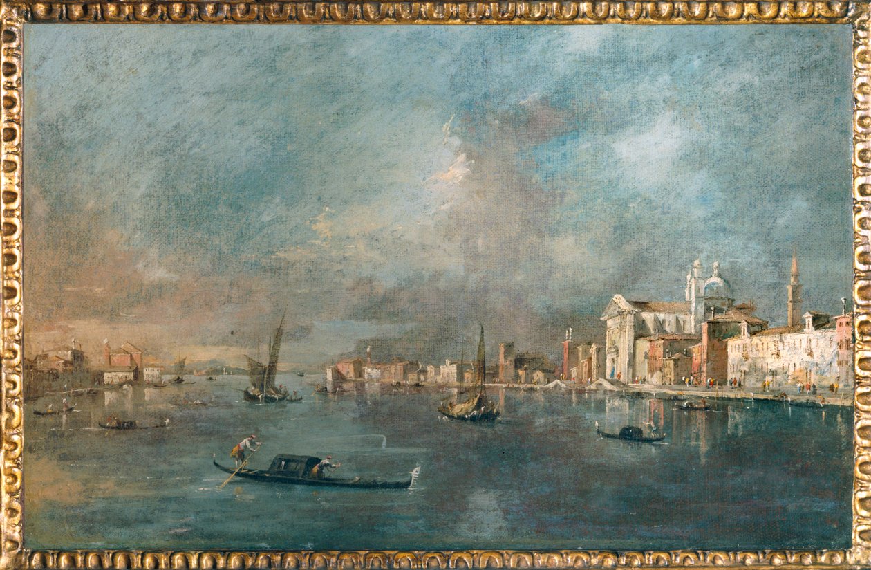Vue de la Giudecca avec les Zattere - View of the Giudecca Canal and the Zattere … da Francesco (circle of) Guardi
