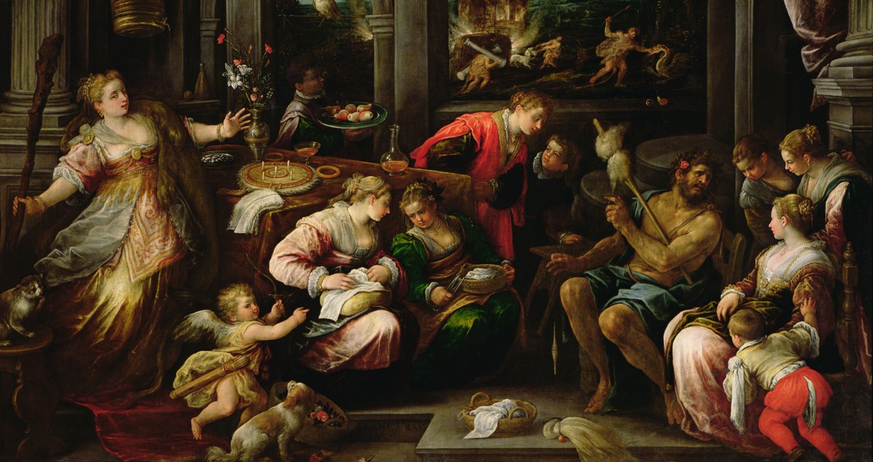 Ercole e Onfale, Regina di Lidia, 1587 da Francesco Bassano