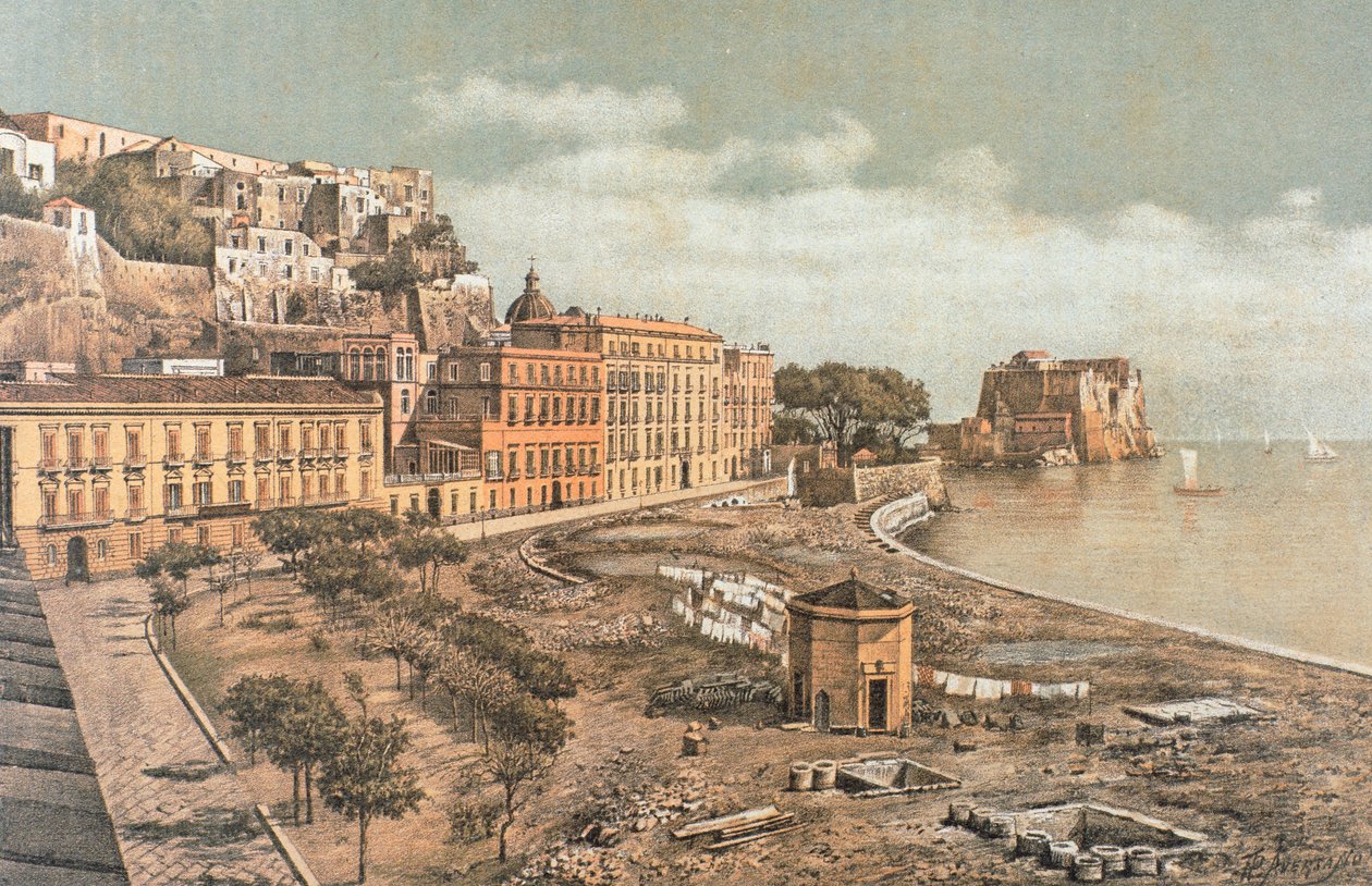 Via Chiatamone a Napoli, illustrazione da 