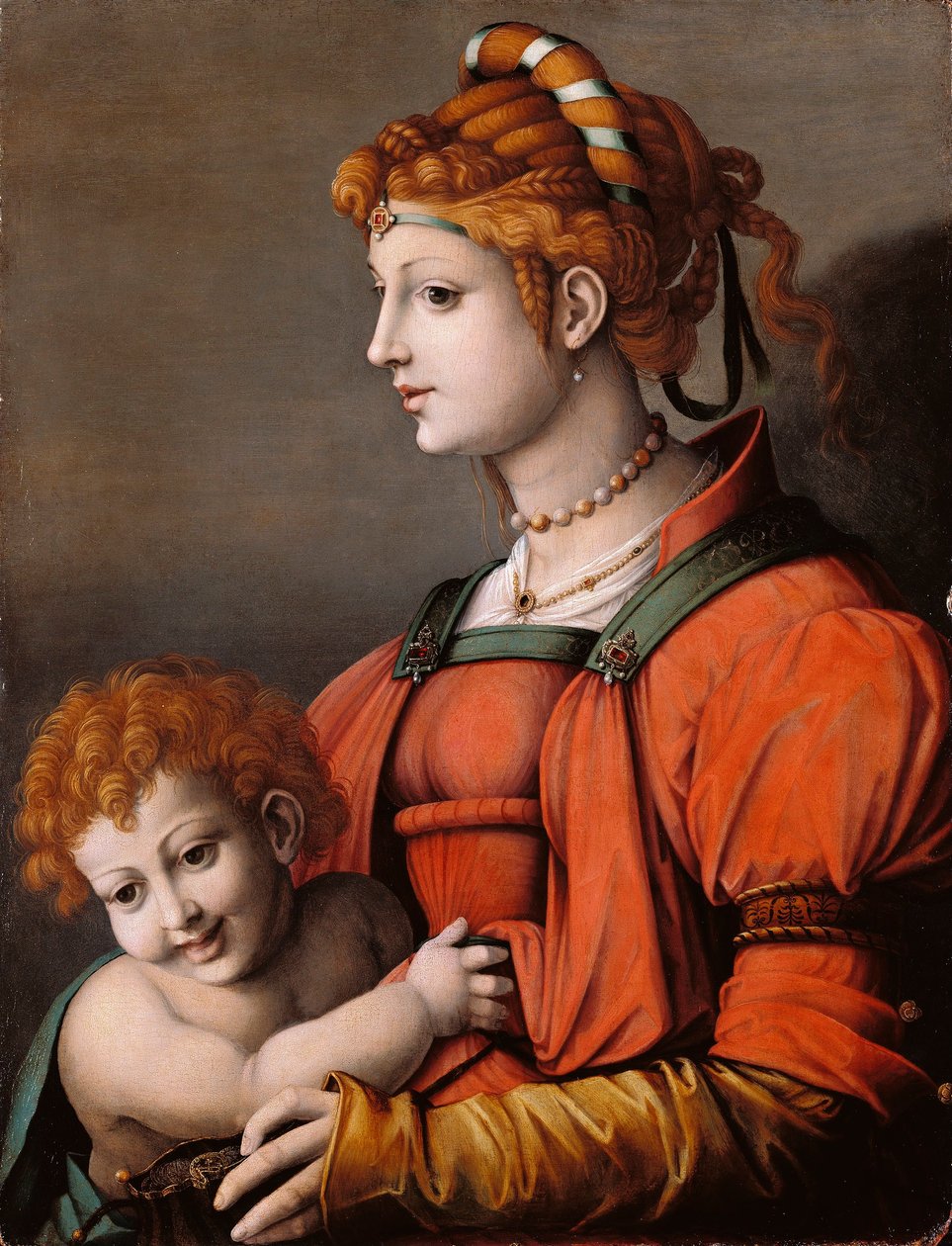 Italian: Ritratto di una donna e bambino / Allegoria della liberalità Portrait of a Woman and Child / Allegory of Liberality da Francesco Bacchiacca