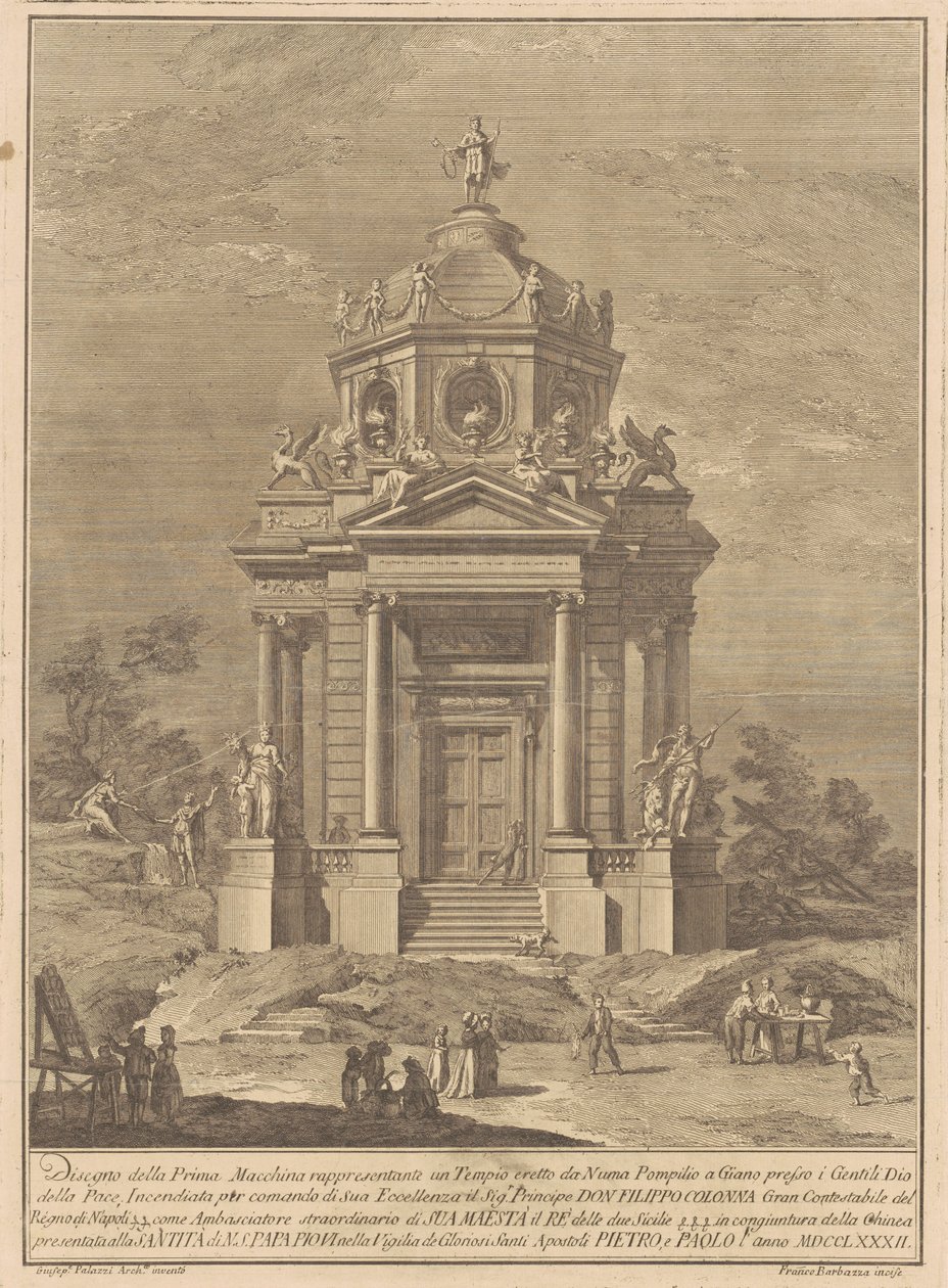 La Prima Macchina per la Chinea del 1782: Il Tempio di Giano costruito da Numa Pompilio da Francesco Barbazza, after Giuseppe Palazzi