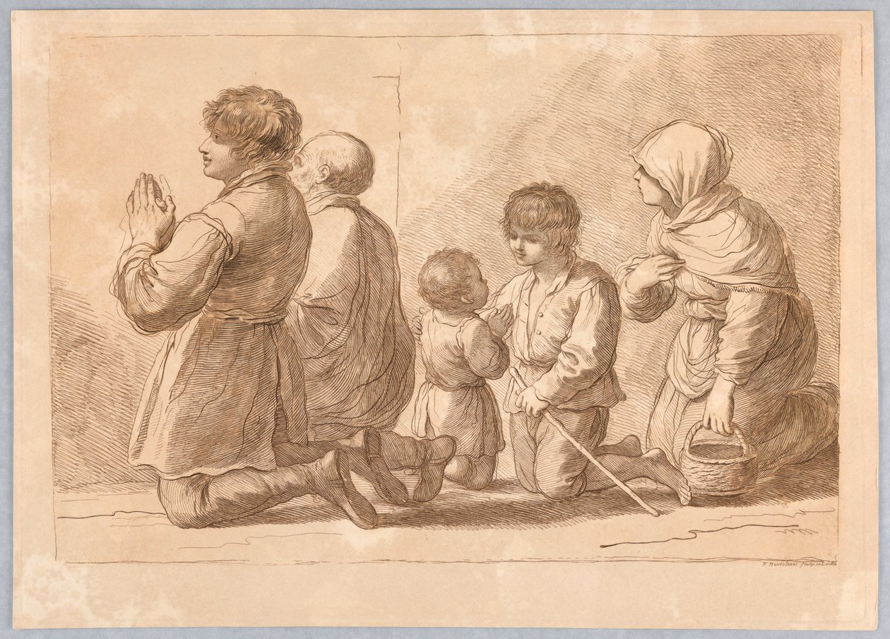 Una famiglia che prega da Francesco Bartolozzi