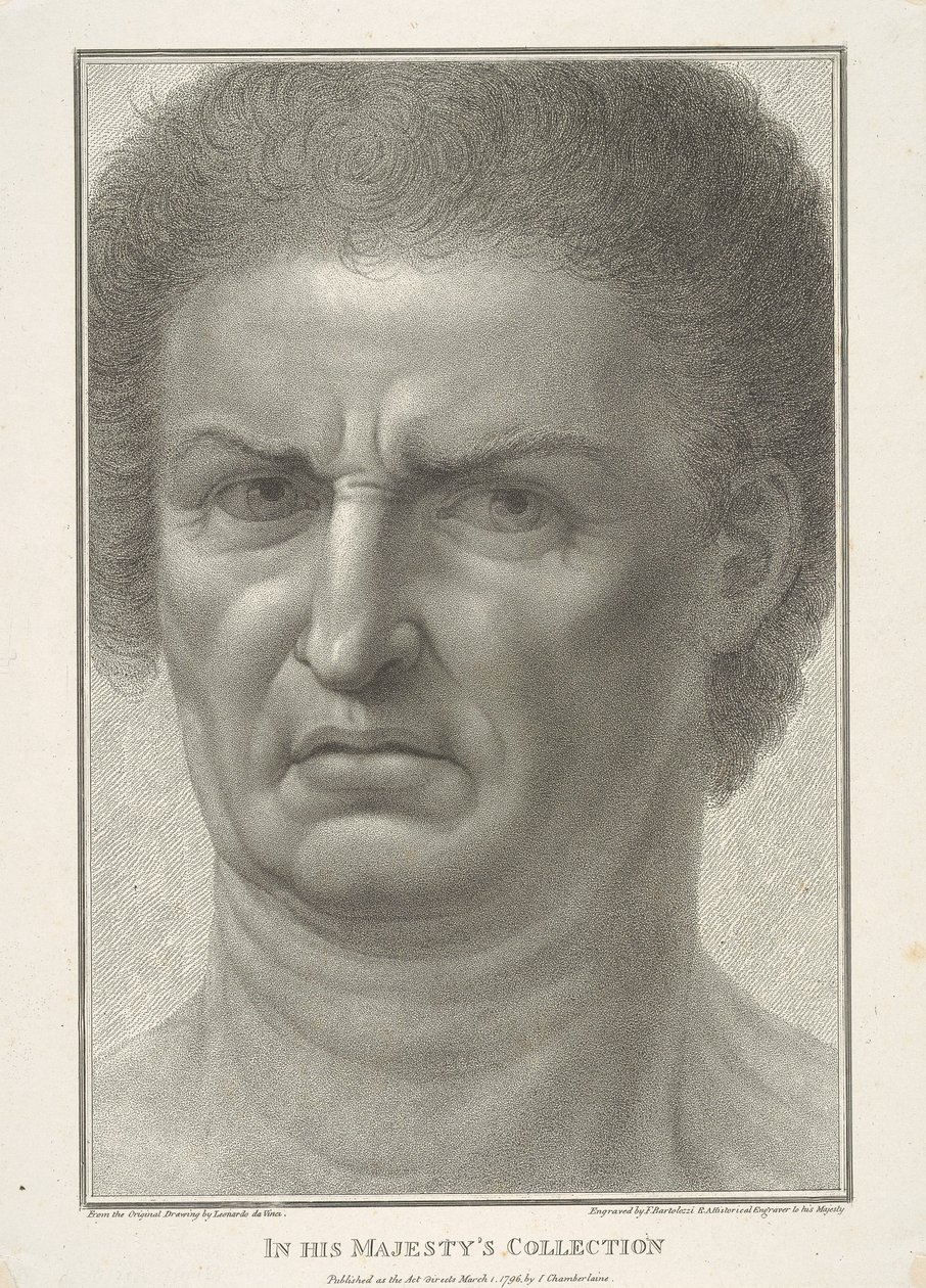 Volto di uomo, visto di fronte da Francesco Bartolozzi