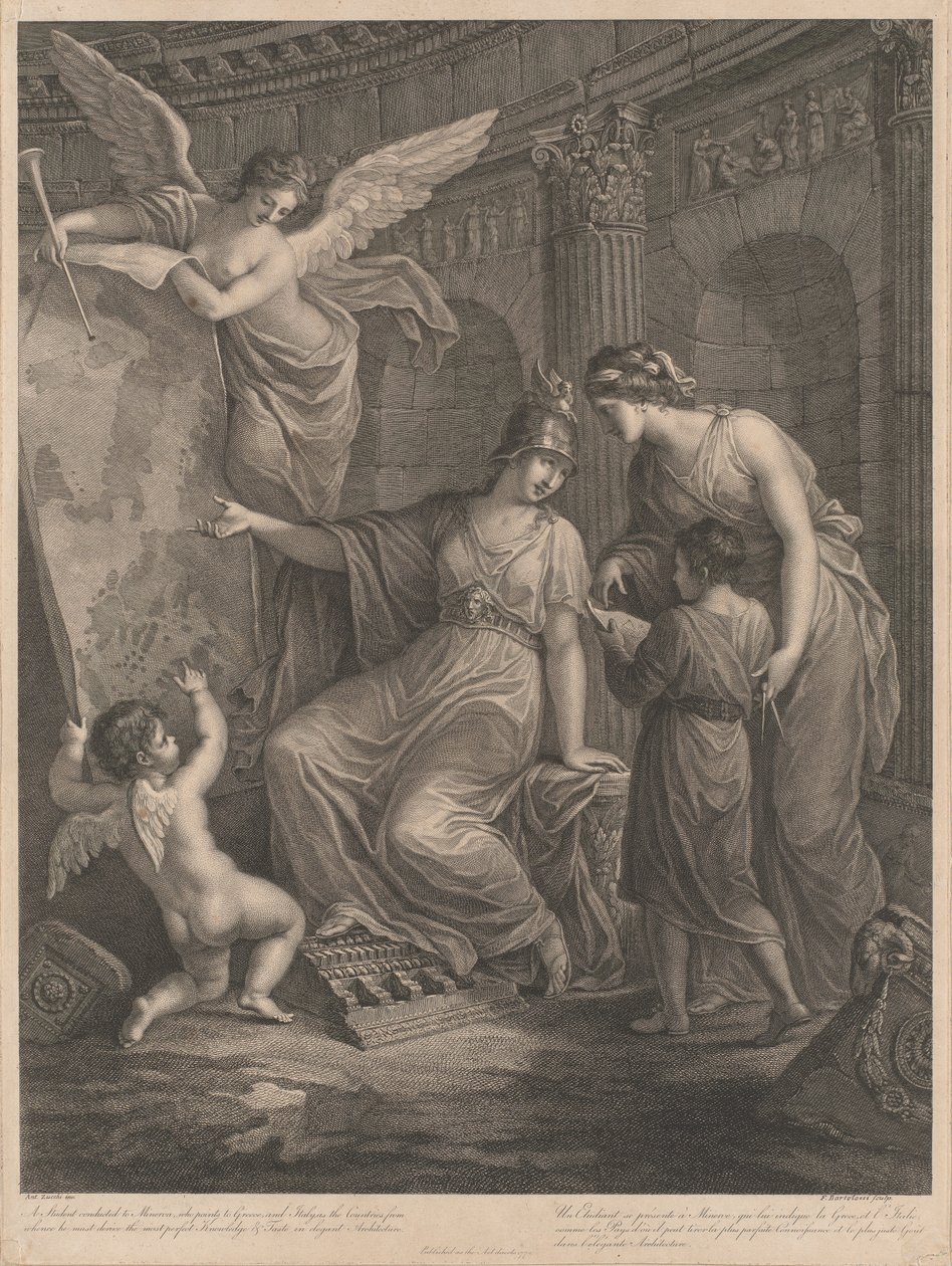 Uno studente condotto da Minerva da Francesco Bartolozzi