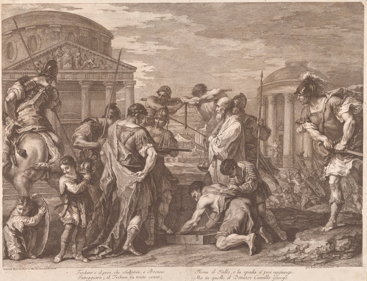 Camillo salva Roma da Brenno da Francesco Bartolozzi