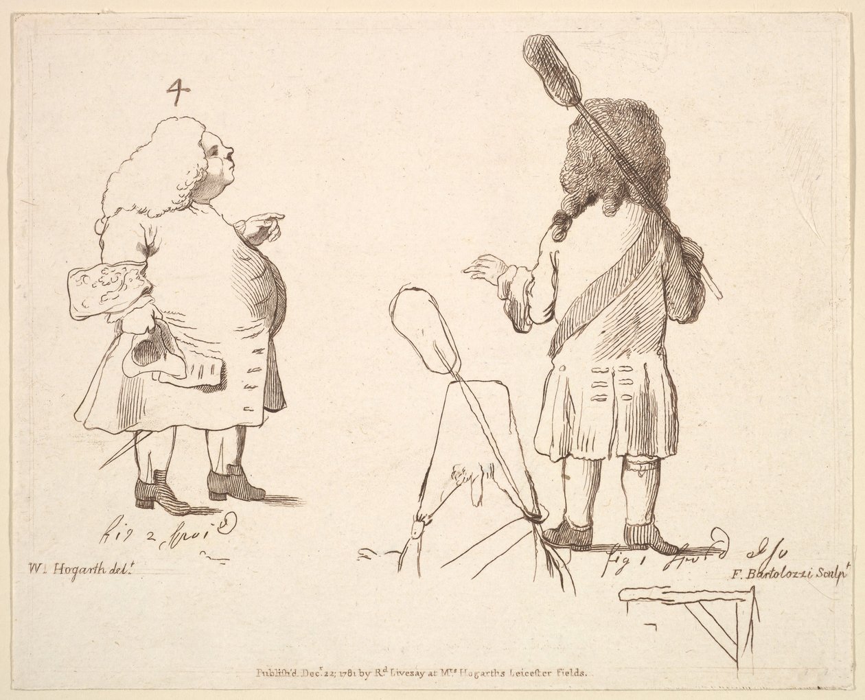 Caricature di Lord Melcombe e Lord Winchelsea da Francesco Bartolozzi