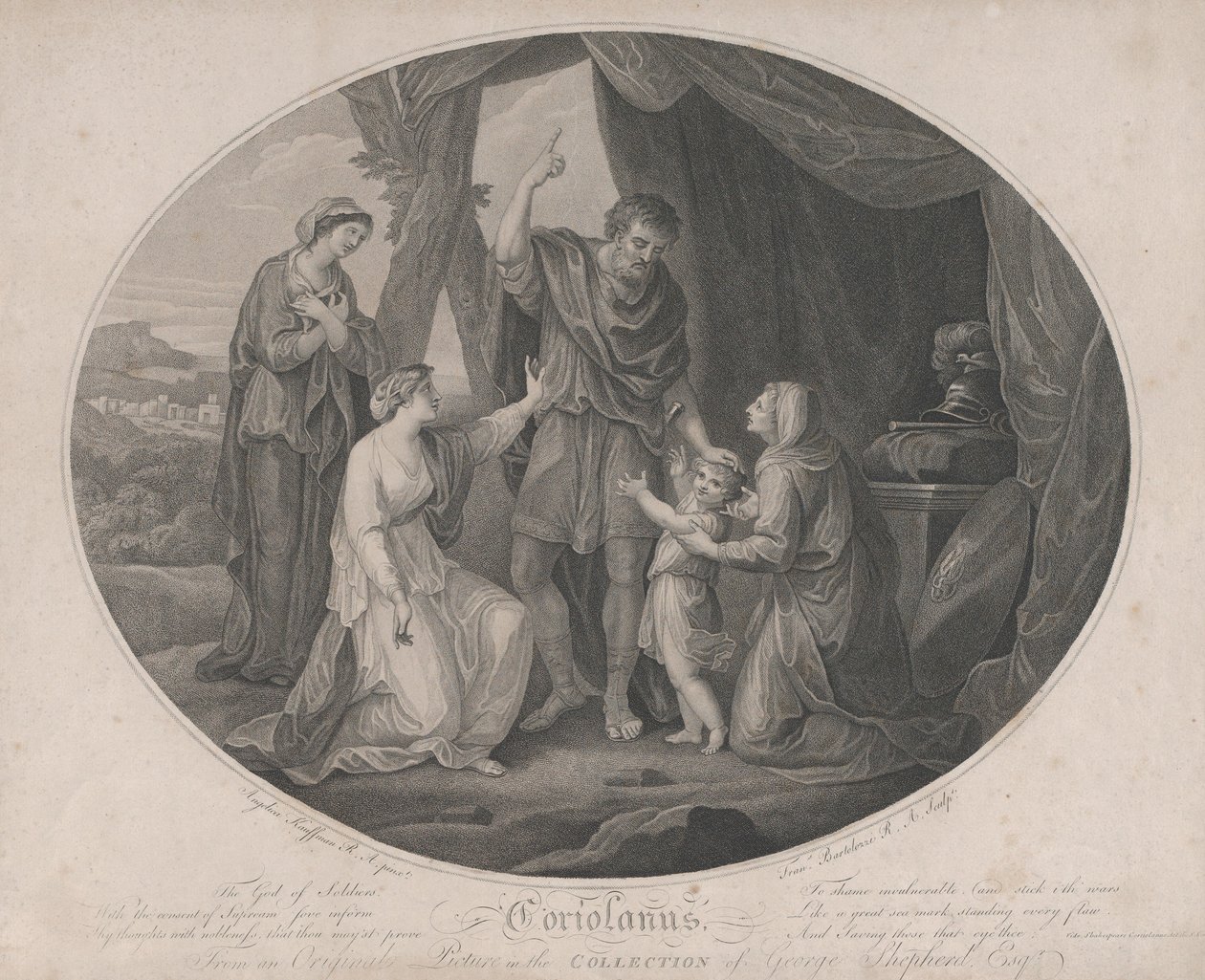 Coriolanus: Il Dio dei Soldati, per vergogna invulnerabile... Shakespeare, Cori..., 3 novembre 1785 da Francesco Bartolozzi