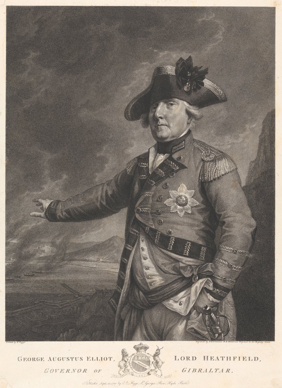 George Augustus Elliot, Lord Heathfield, governatore di Gibilterra da Francesco Bartolozzi