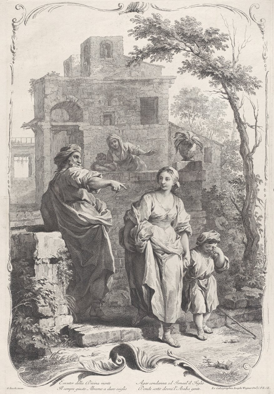 Agar Mandata nel Deserto, 1758 da Francesco Bartolozzi