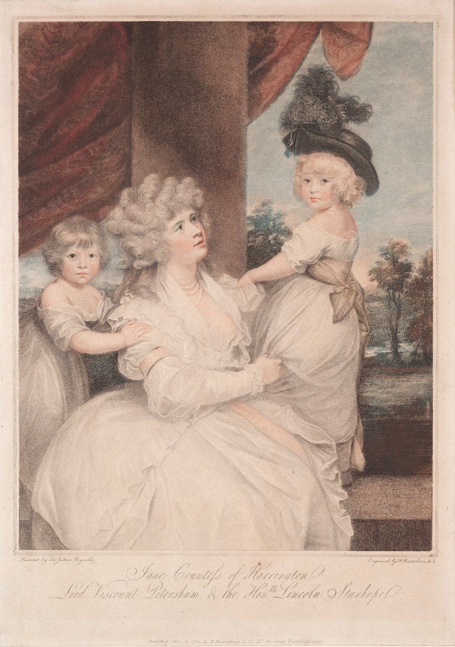 Jane, Contessa di Harrington e i suoi figli da Francesco Bartolozzi