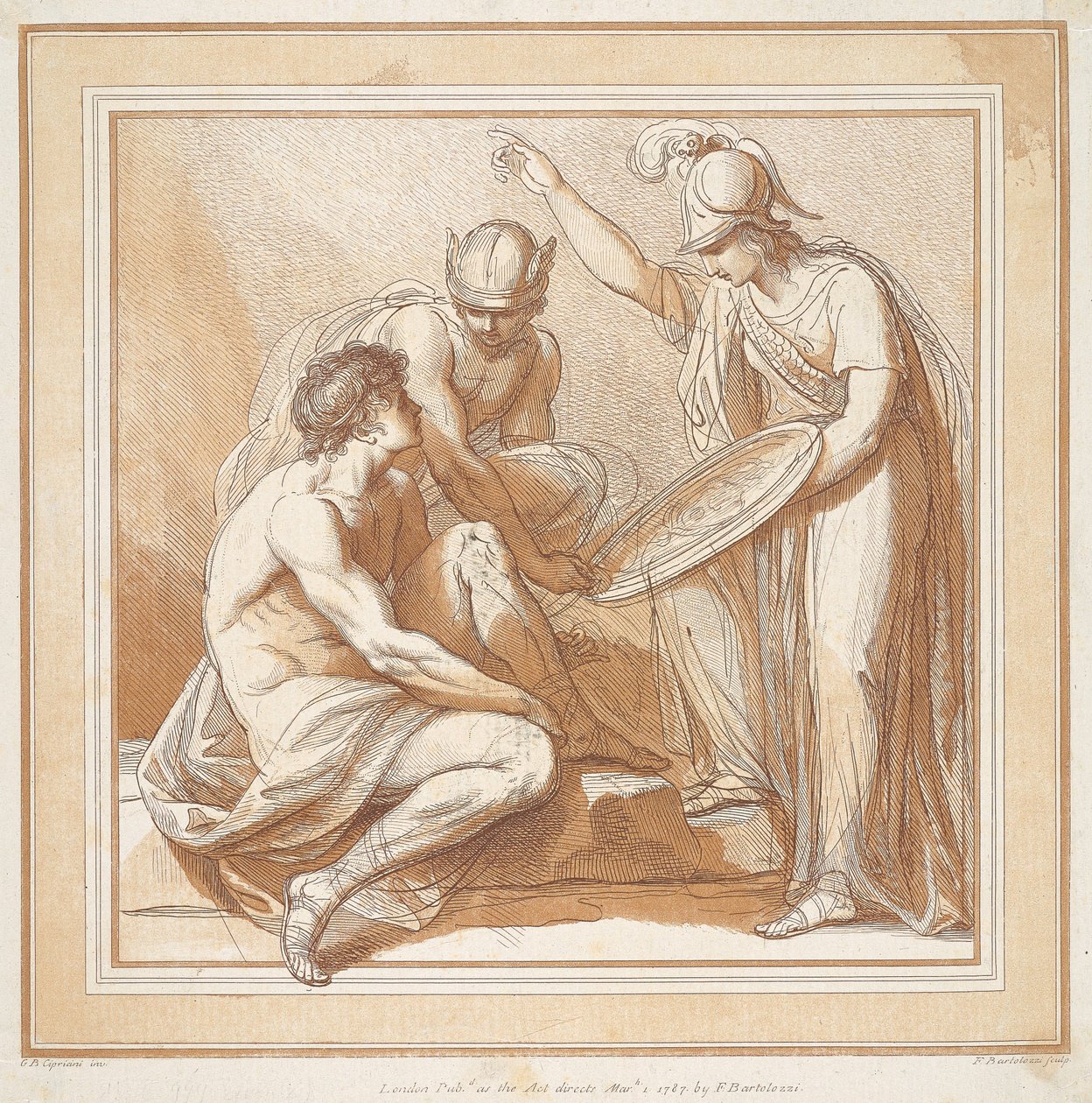 Mercurio, Minerva e Paride da Francesco Bartolozzi