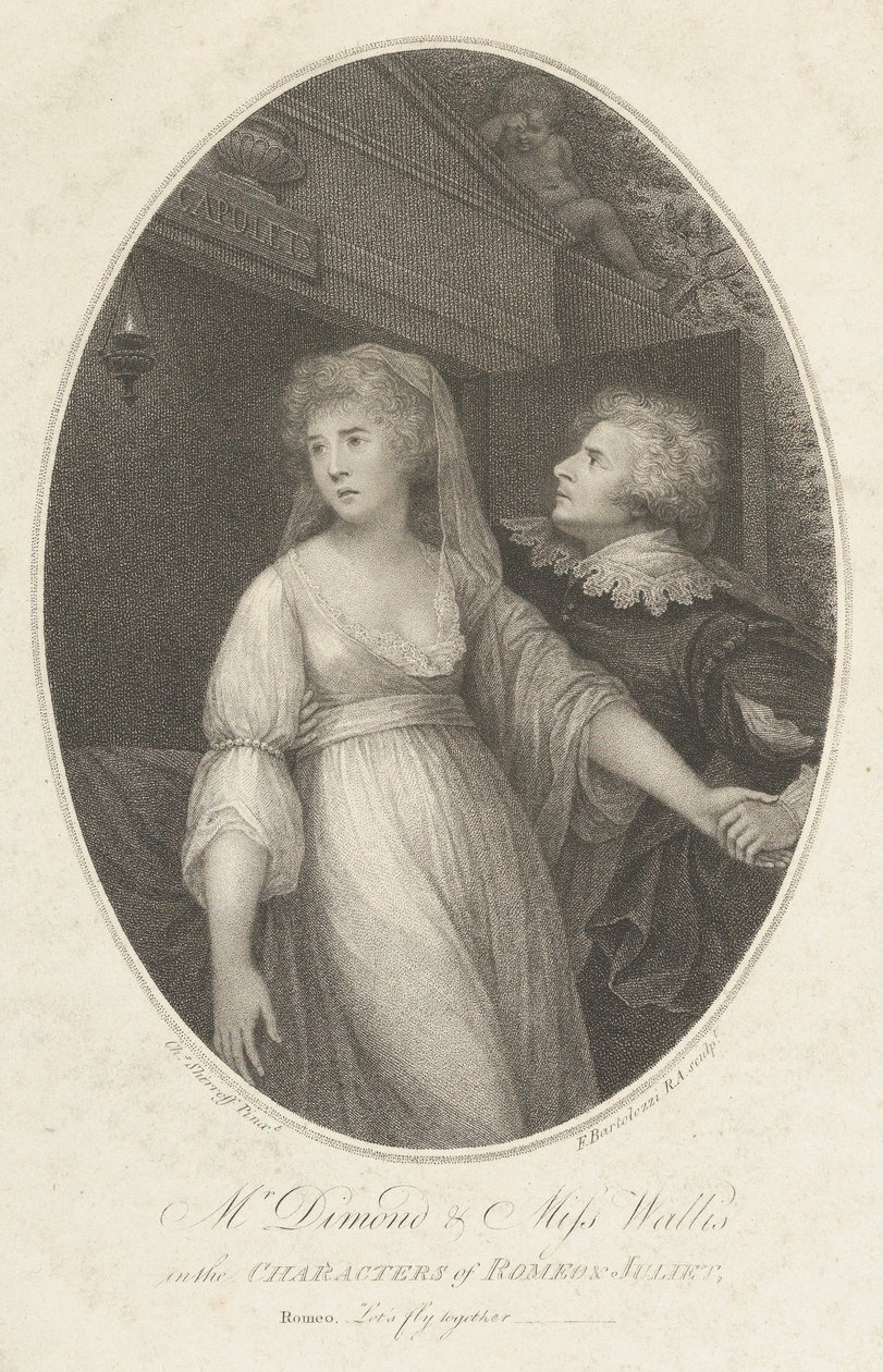 Mr. Dimond e Miss Wallis nei personaggi di Romeo e Giulietta, 1 maggio 1796 da Francesco Bartolozzi
