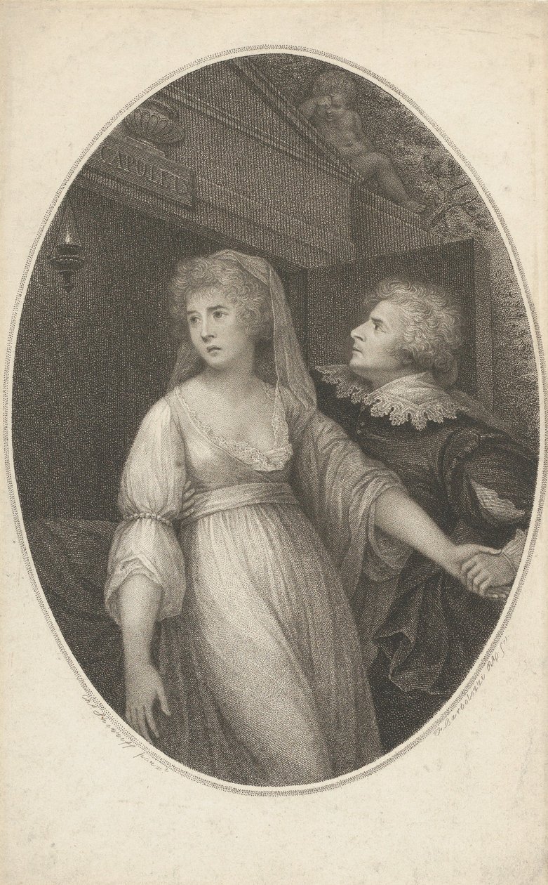 Mr. Dimond e Miss Wallis nei Personaggi di Romeo e Giulietta, 1 maggio 1796 da Francesco Bartolozzi