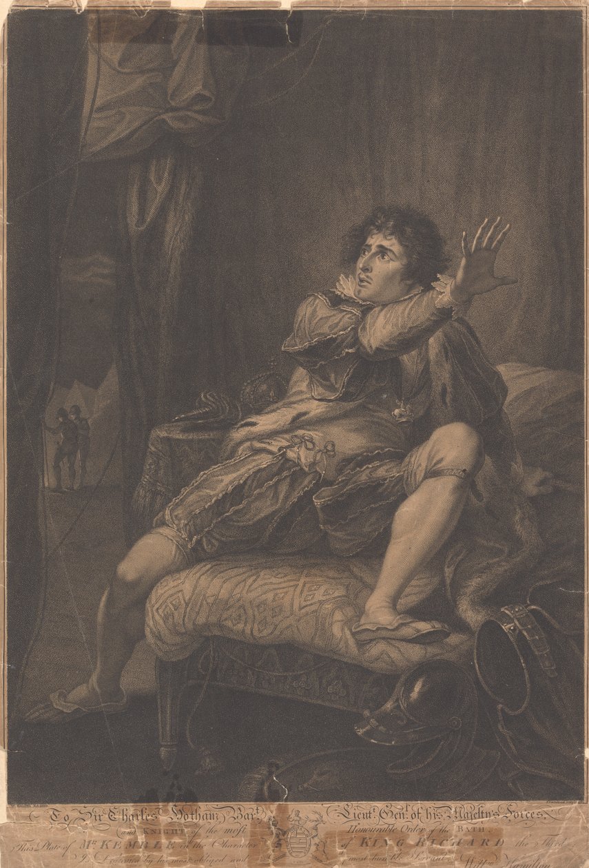 Mr. Kemble nel Personaggio di Re Riccardo III - "Riccardo III," Atto V, Scena V da Francesco Bartolozzi