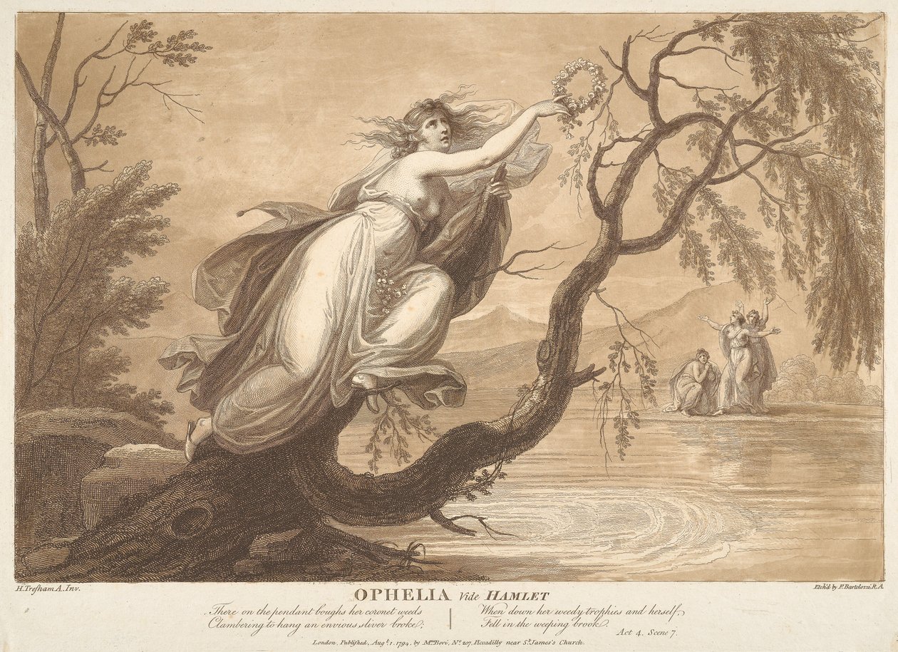 Ofelia, vedi Amleto, atto 4, scena VII da Francesco Bartolozzi