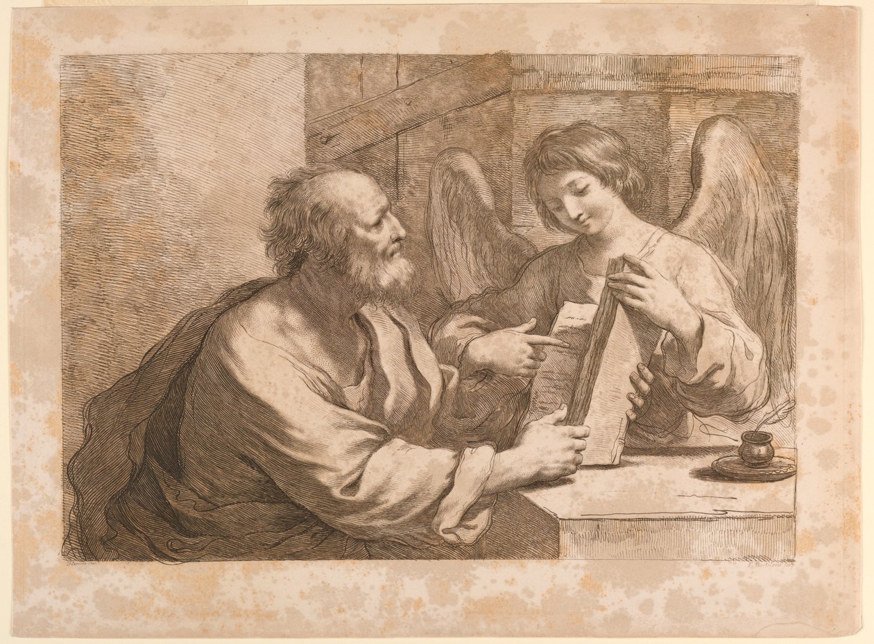 San Matteo con un angelo e un libro da Francesco Bartolozzi