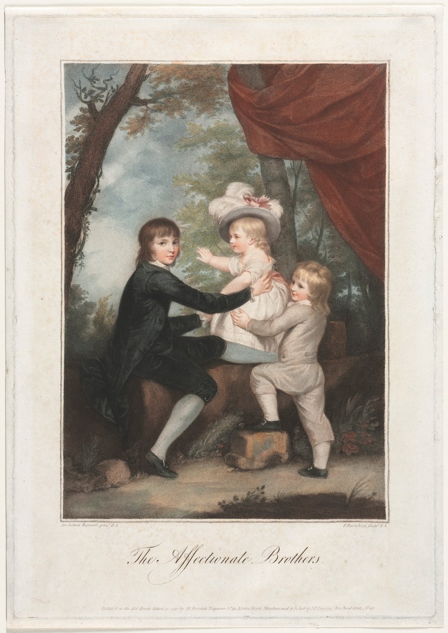 I fratelli affettuosi I bambini Lamb, 1791 da Francesco Bartolozzi
