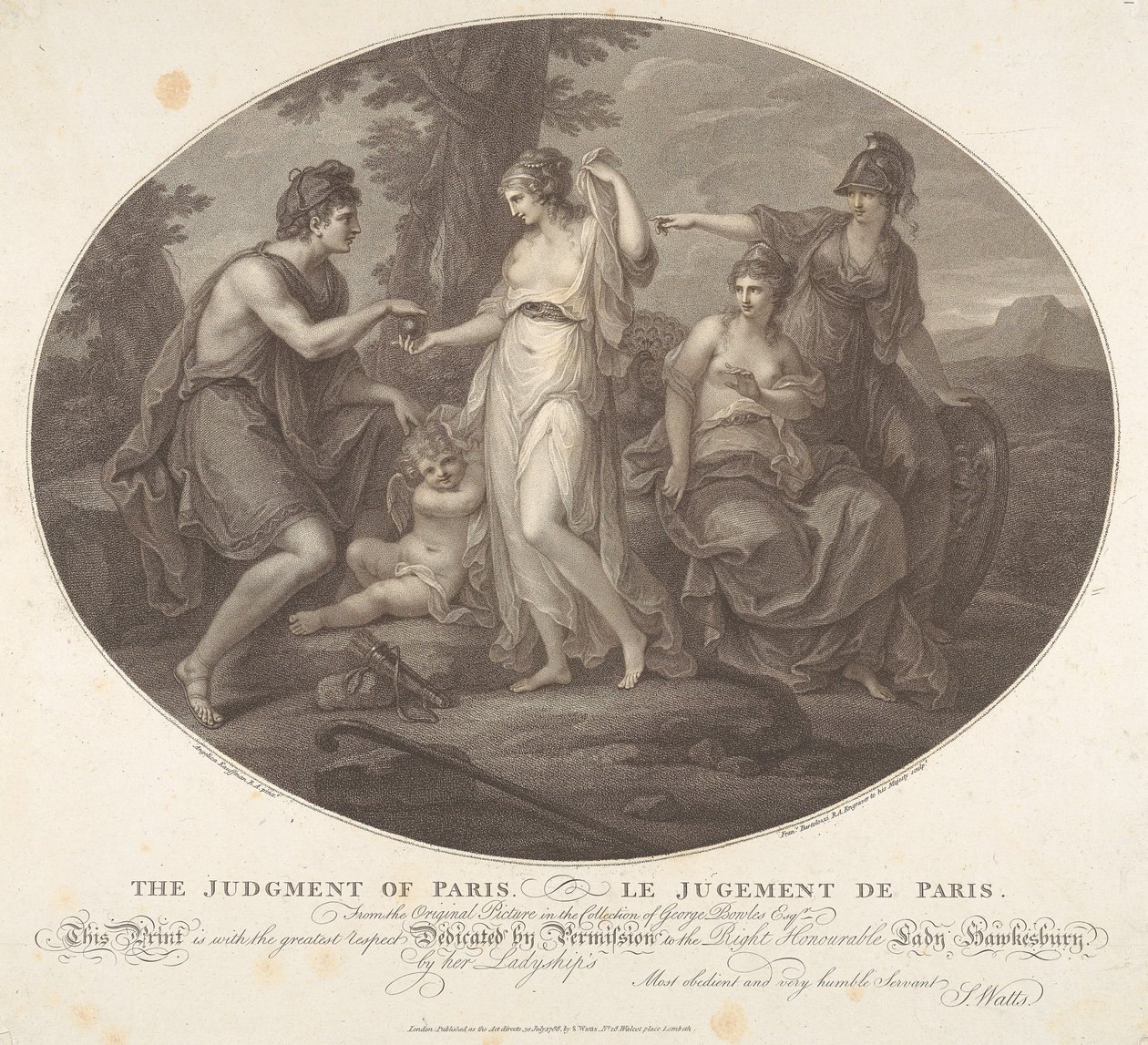 Il giudizio di Paride da Francesco Bartolozzi