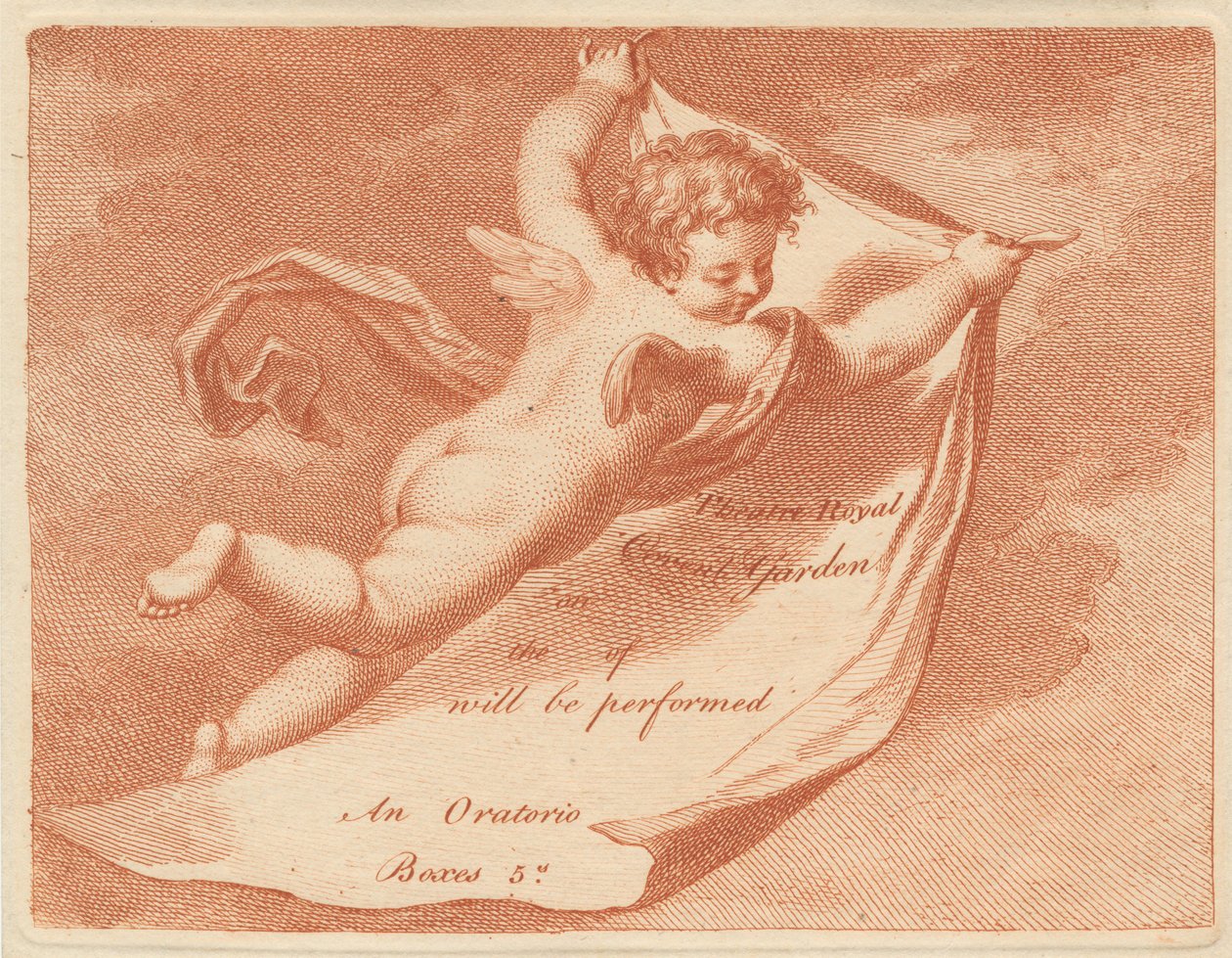 Eintrittskarte für das Theatre Royal, Covent Garden da Francesco Bartolozzi
