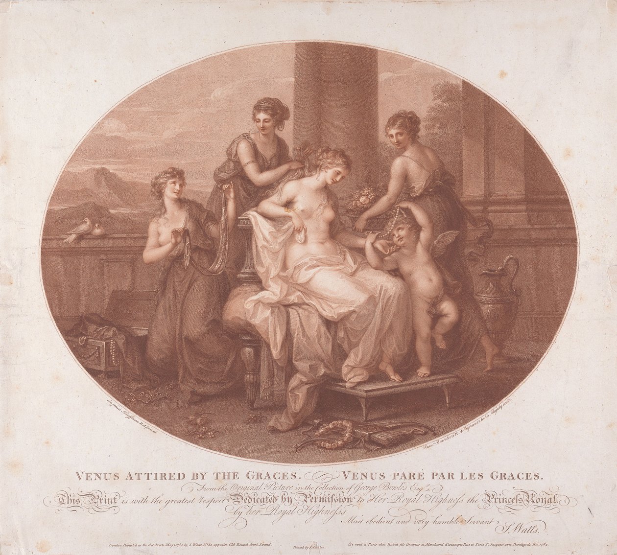 Venere vestita dalle Grazie da Francesco Bartolozzi