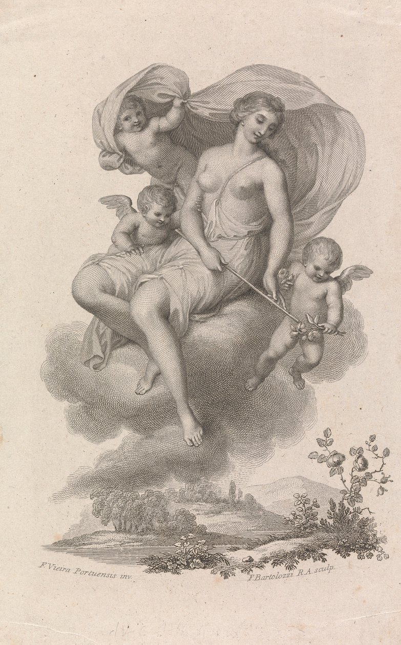 Venere con tre Cupidi nel cielo da Francesco Bartolozzi
