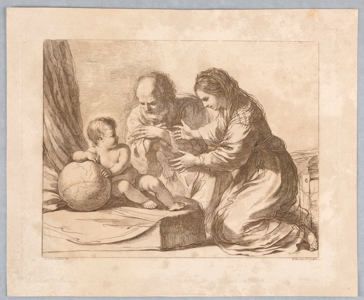 Vergine Maria, Giuseppe e Bambino, con un Globo da Francesco Bartolozzi