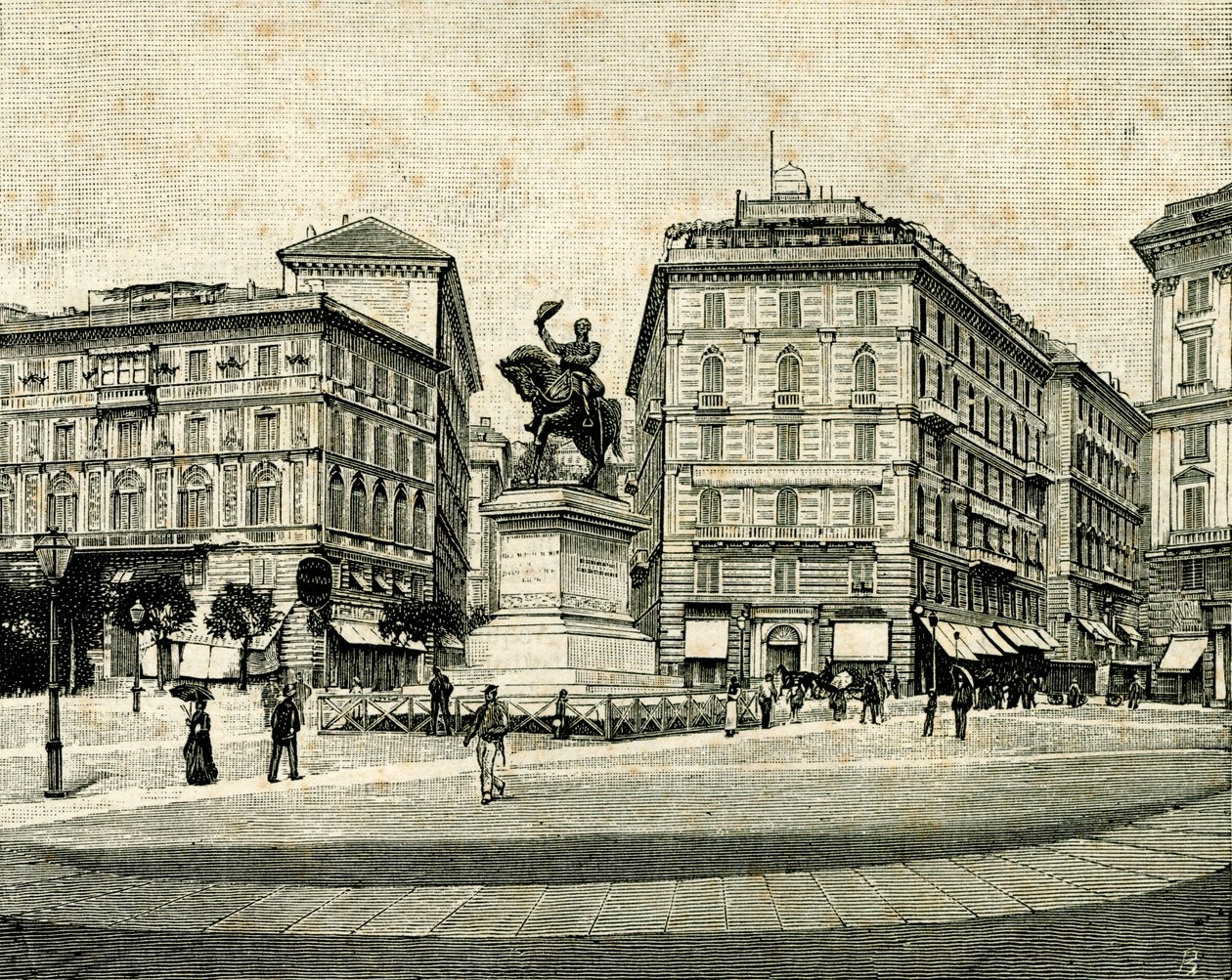 Monumento a Vittorio Emanuele II, di Francesco Barzaghi, Piazza Corvetto, Genova, Liguria, Italia da Francesco Barzaghi