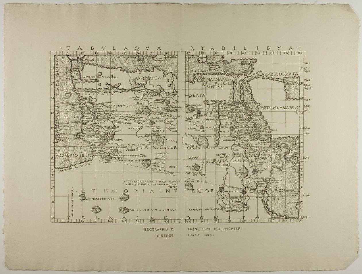 Mappa della Libia, del Medio Oriente e del Nord Africa da Francesco Berlinghieri