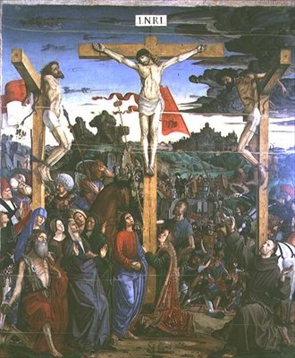 Crocifissione con San Girolamo e San Francesco da Francesco Bianchi Ferrari