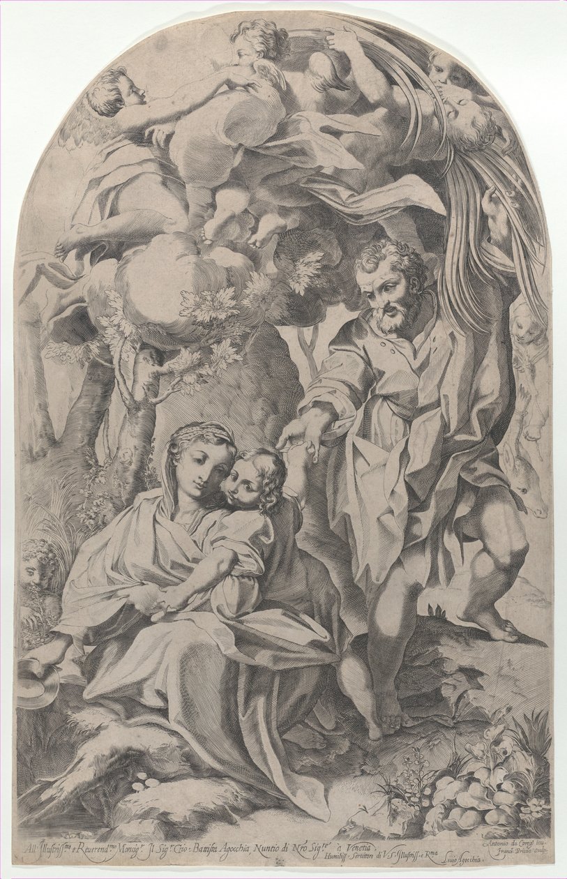Il riposo durante la fuga in Egitto da Francesco Brizio
