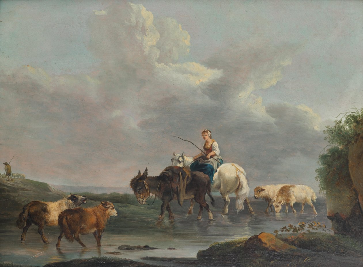 Pastora vicino al ruscello da Francesco Casanova