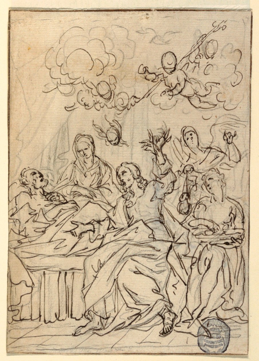 Disegno, Morte di San Giuseppe, 1880 da Francesco Coghetti