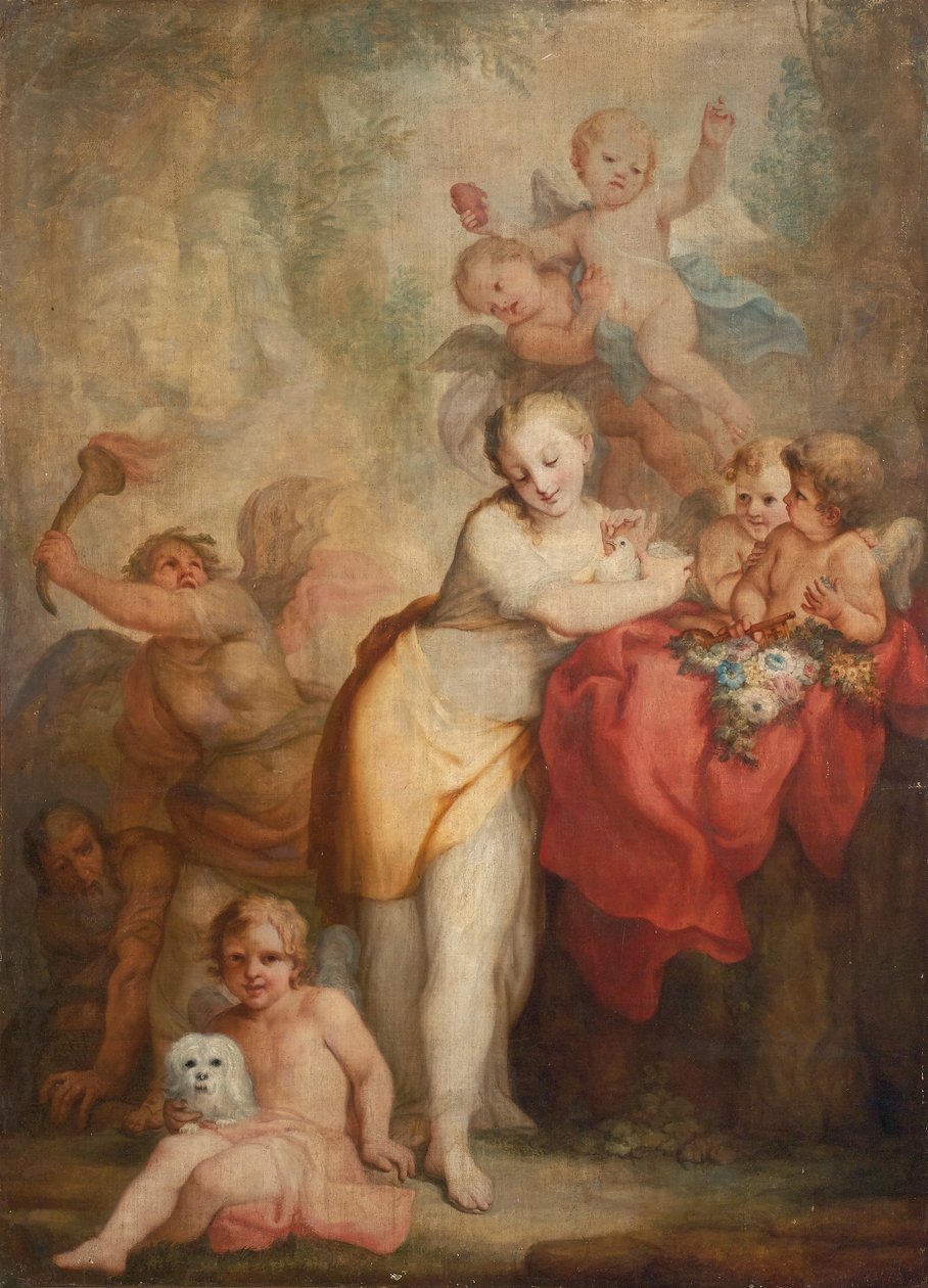 Allegoria del vizio e della virtù (olio su tela) da Francesco Corneliani