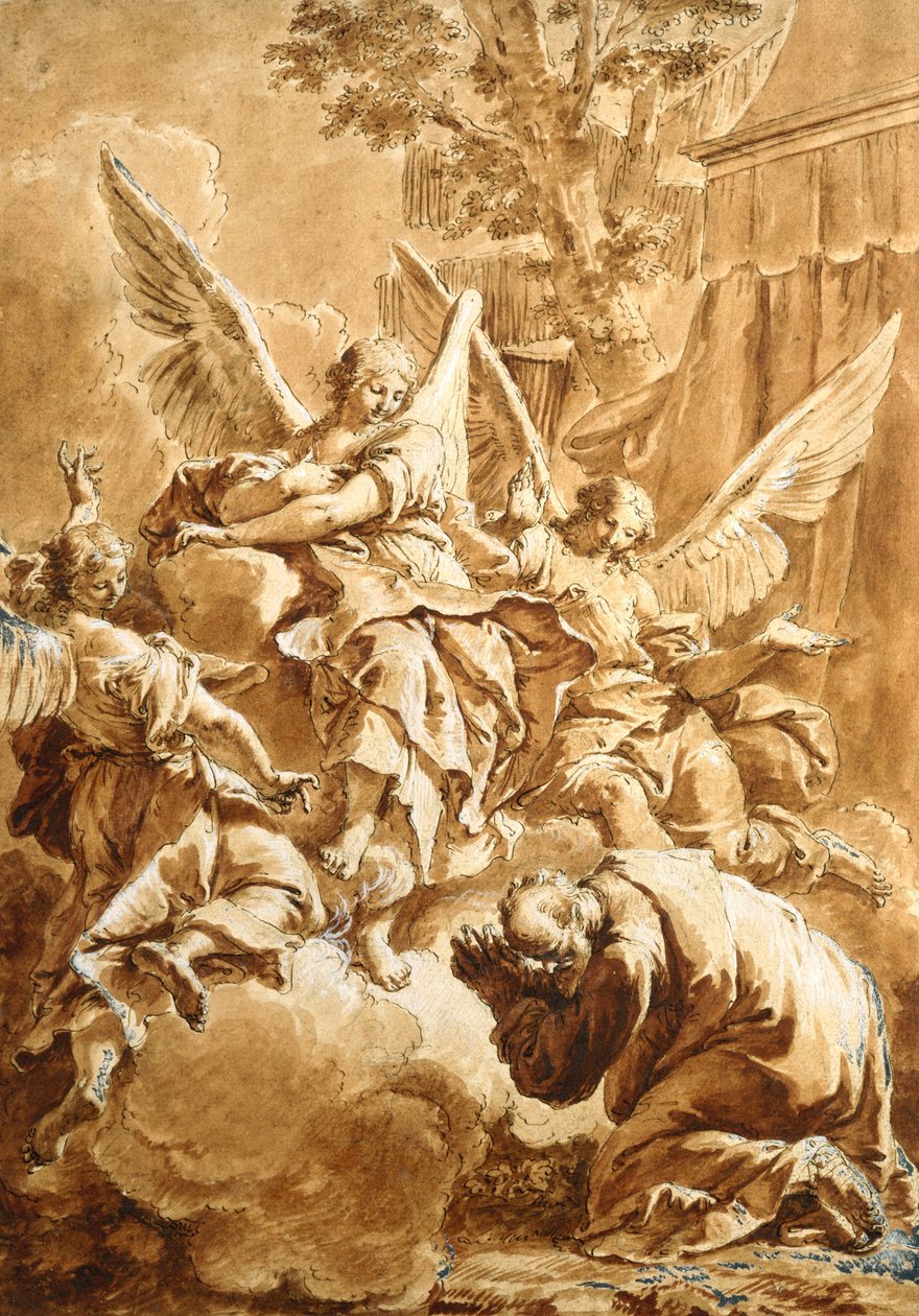 Abramo e i tre angeli, c.1750 da Francesco Fontebasso