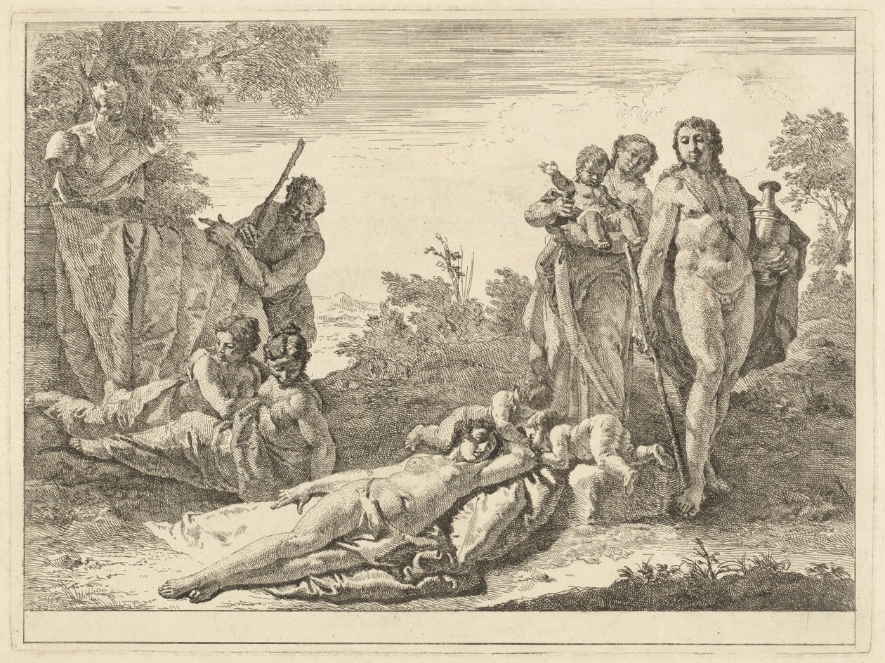 Nove Figure attorno a un Erma di Pan da Francesco Fontebasso