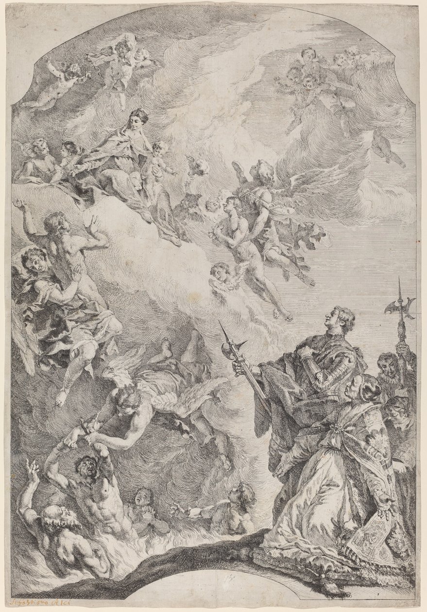 San Gregorio I libera le anime dal Purgatorio da Francesco Fontebasso after Sebastiano Ricci
