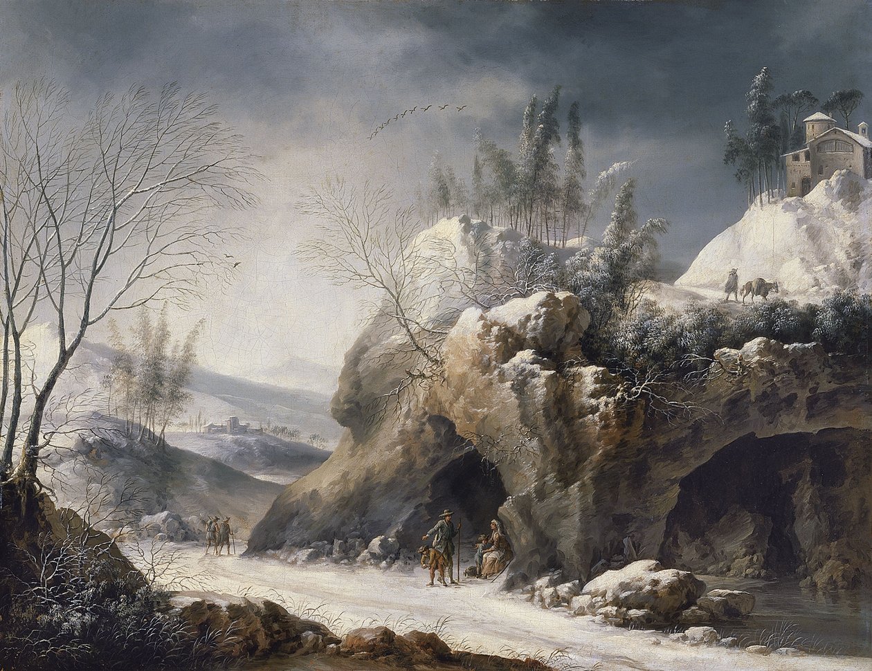 Paesaggio invernale con la famiglia Paseant da Francesco Foschi