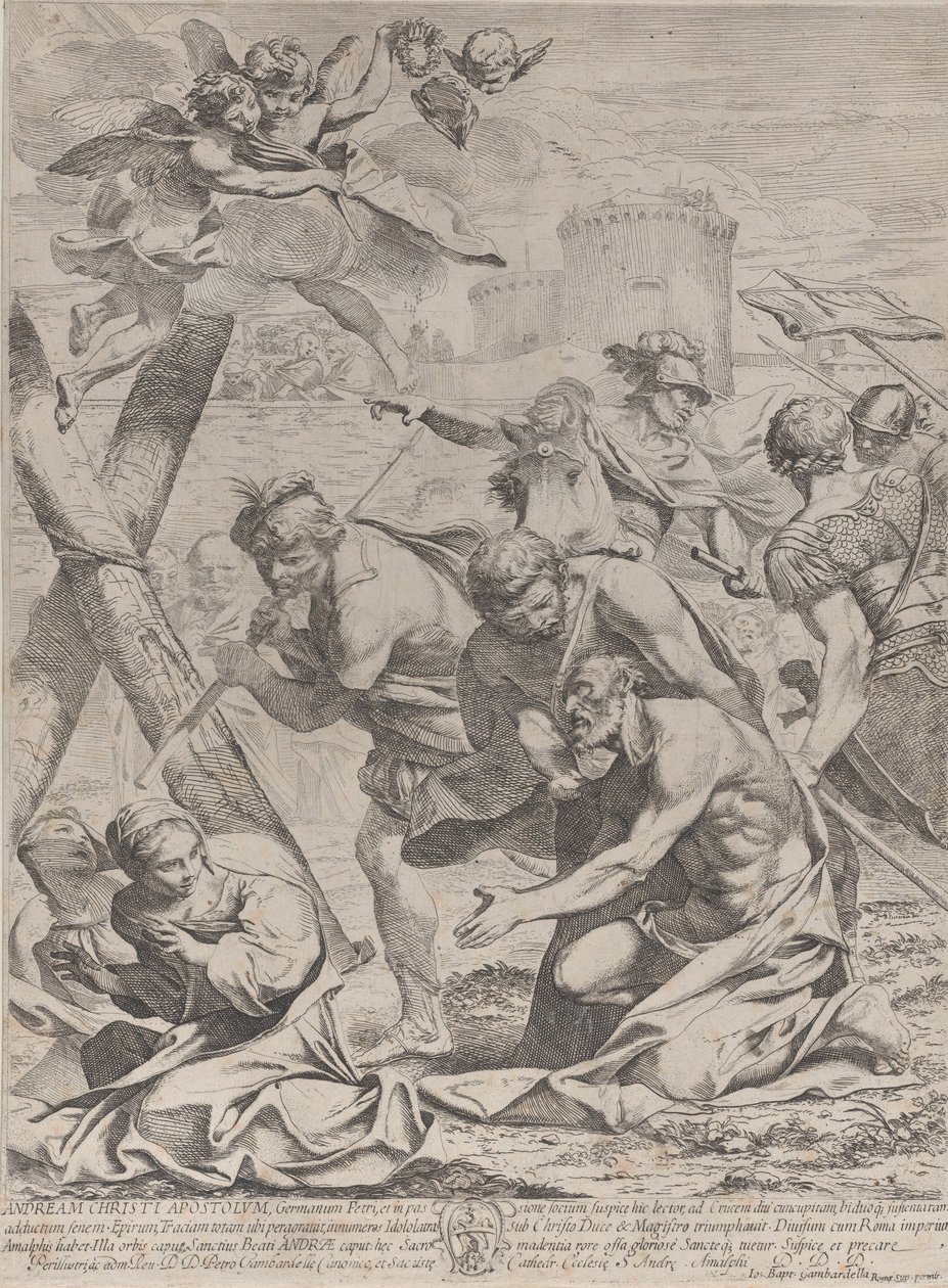 San Andrea che prega davanti a un crocifisso, 1640-70 da Francesco Giovani