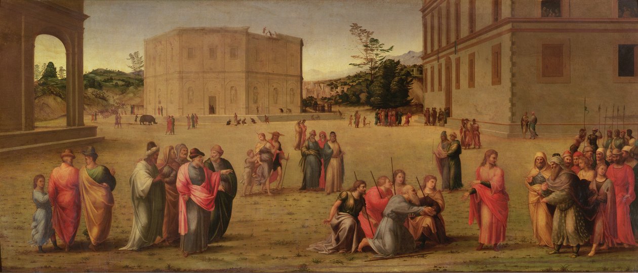 Giuseppe presenta suo padre e i suoi fratelli al faraone, c.1515 da Francesco Granacci