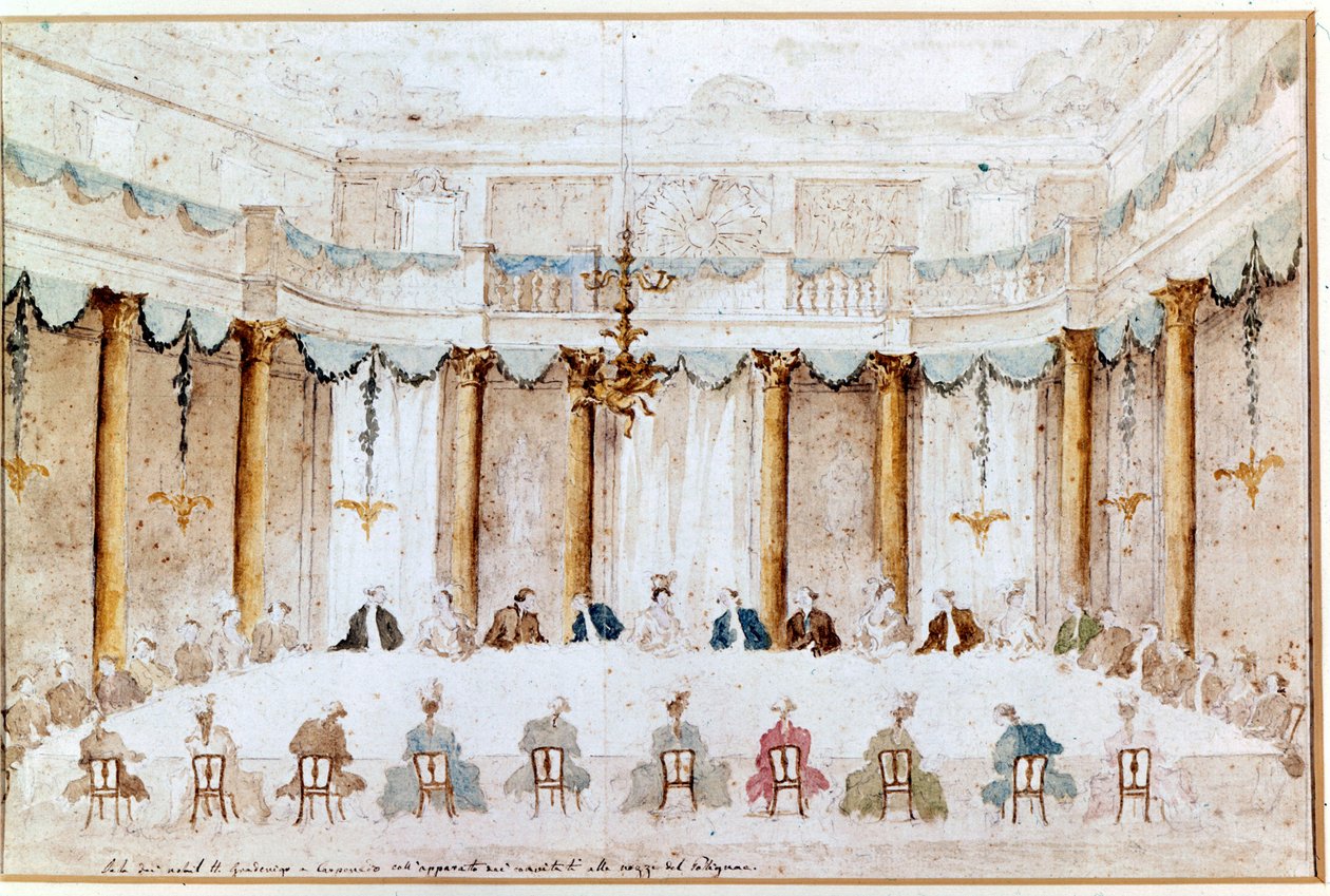 Banchetto per il matrimonio di Polignac. Disegno di Francesco Guardi (1712-1793) da Francesco Guardi