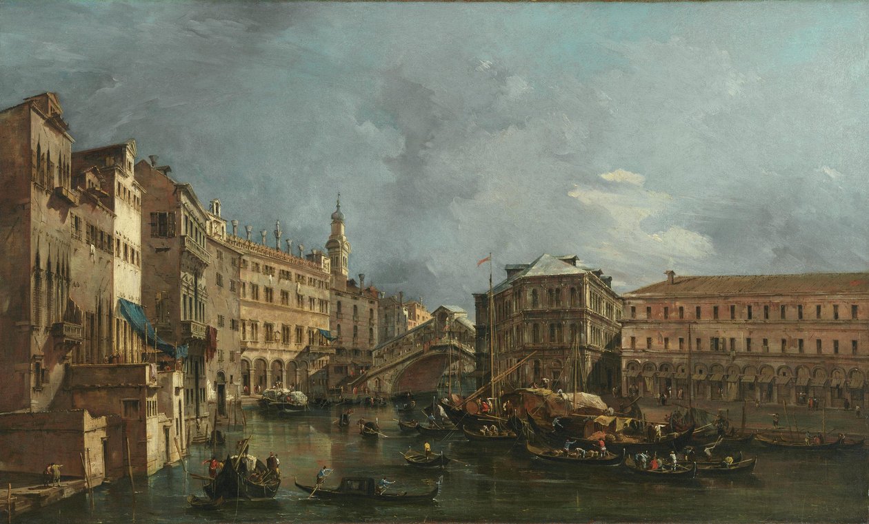 Vista sul Rialto e sul Palazzo dei Camerlenghi da Francesco Guardi