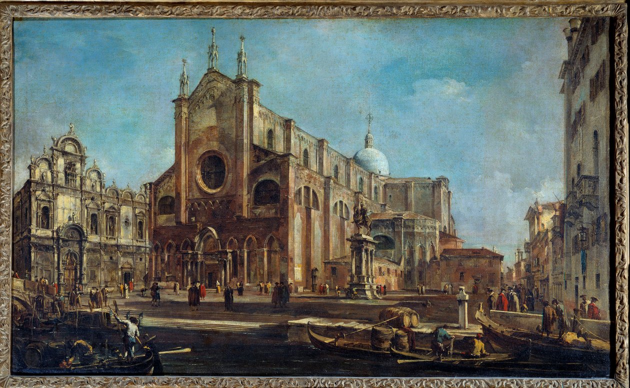 Campo della chiesa Giovanni e Paolo con la Scuola di San Marco a Venezia intorno al 1766-1770 da Francesco Guardi
