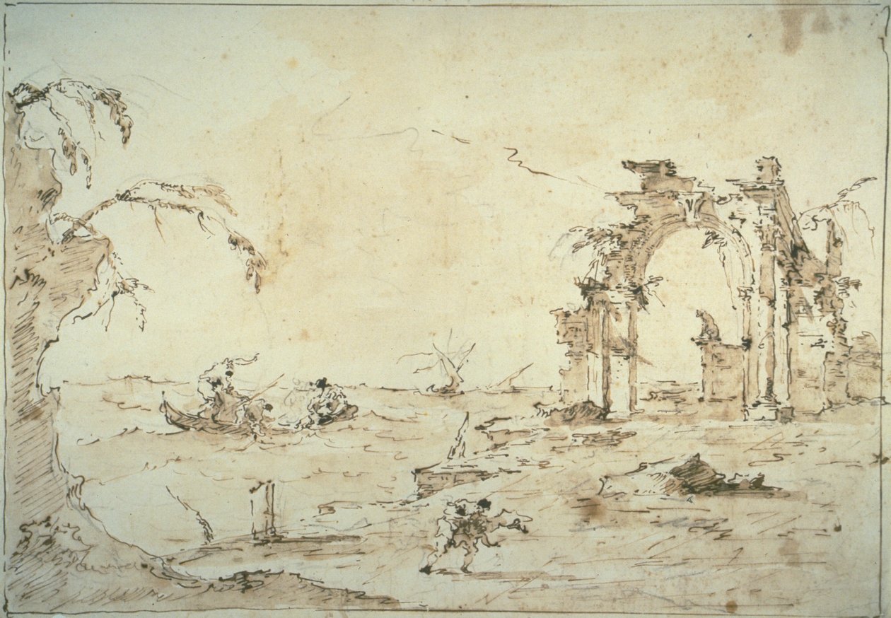 Capriccio con una tempesta sulla laguna da Francesco Guardi