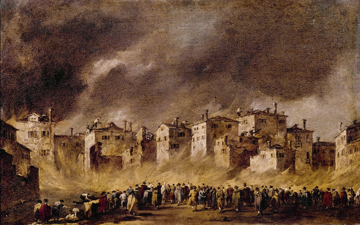 Incendio nel deposito di petrolio a San Marcuola, 1790 da Francesco Guardi
