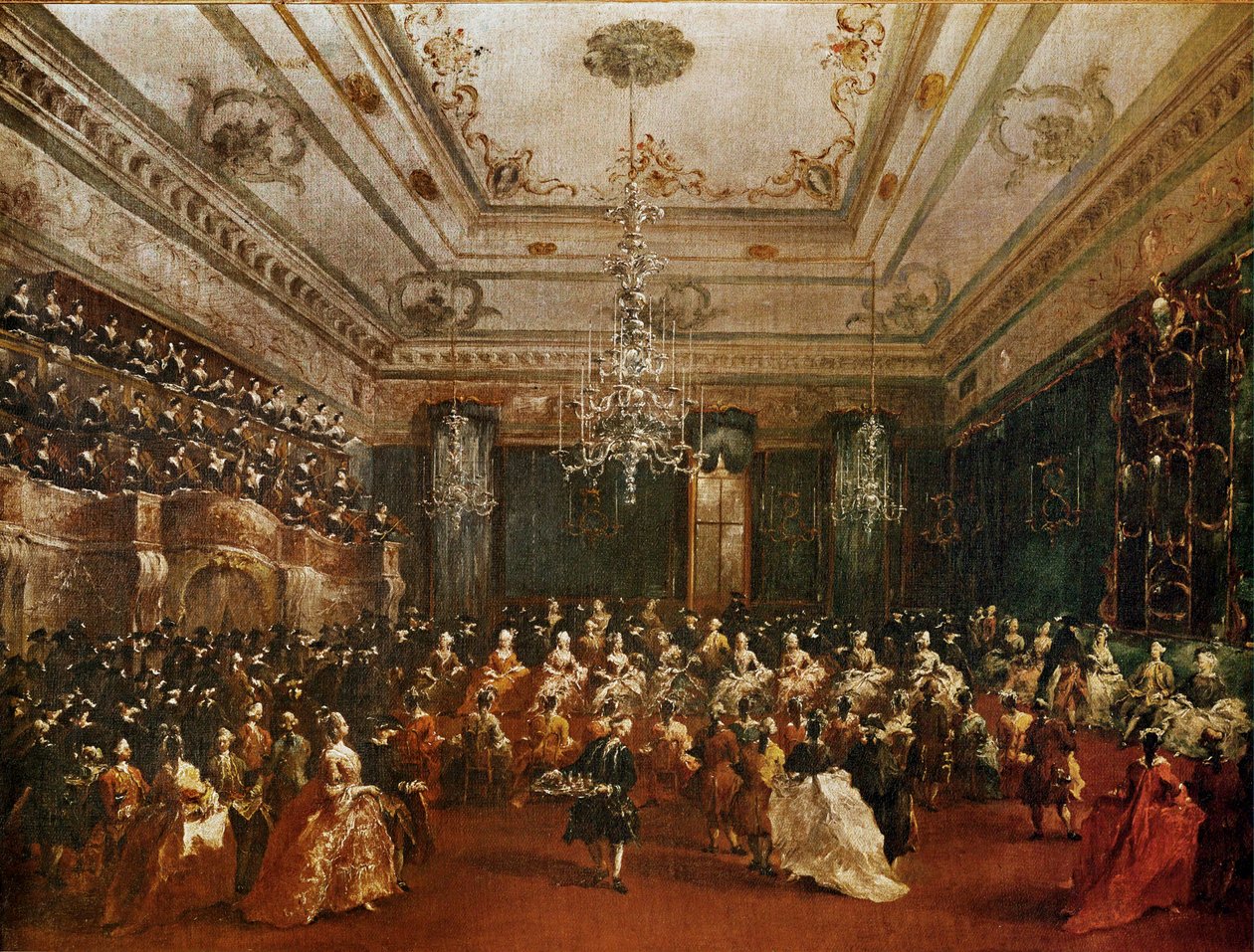 Concerto di gala in onore della principessa Maria Fedorowna a Venezia, Italia (olio su tela) da Francesco Guardi