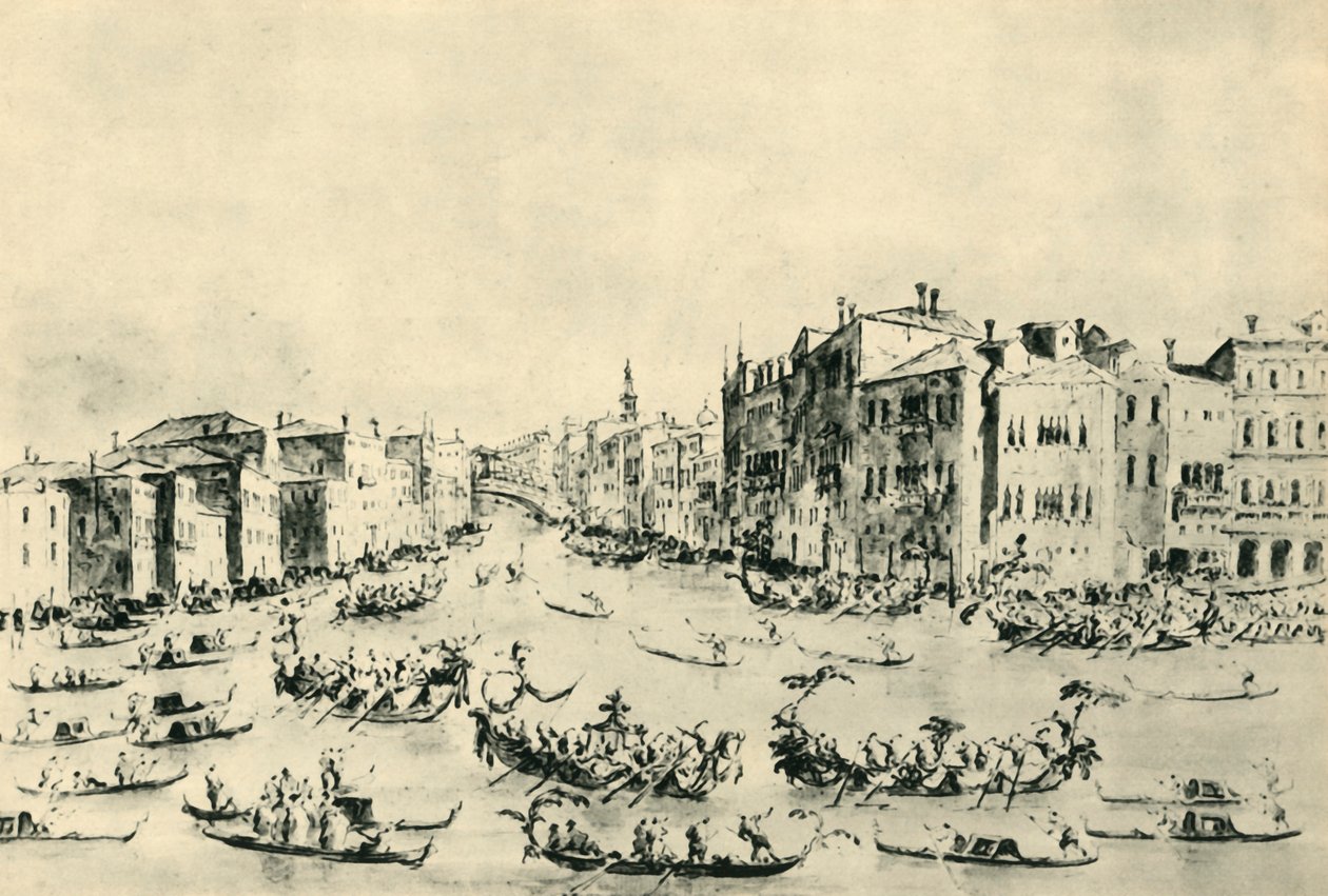 Regata sul Canal Grande, Venezia, metà-fine XVIII secolo, 1943 da Francesco Guardi
